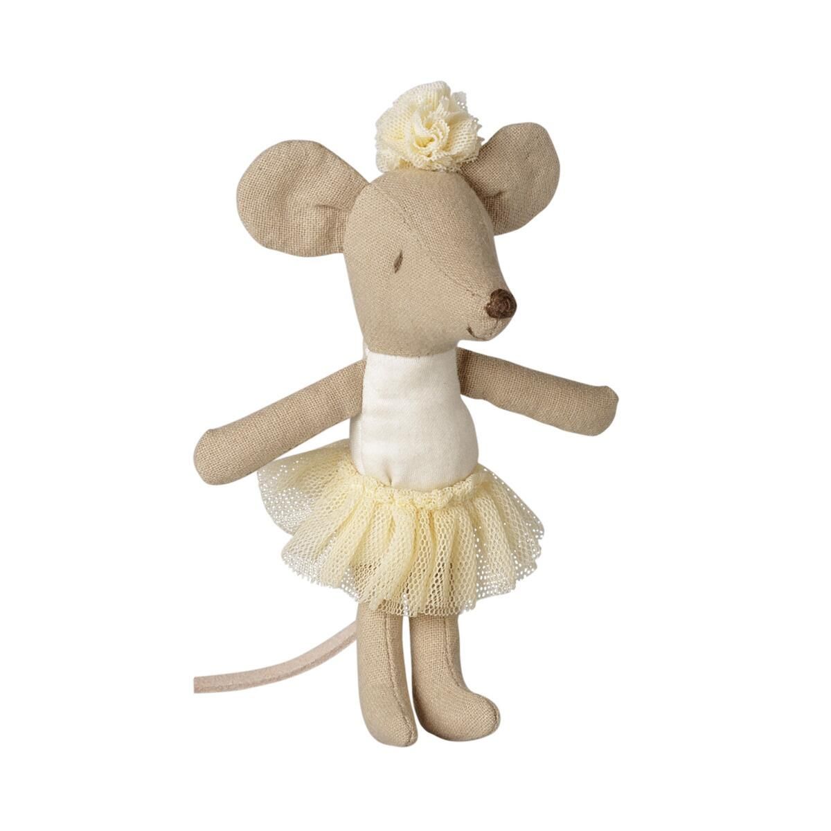 Maileg Ballerinamus Lillesøster - Creme