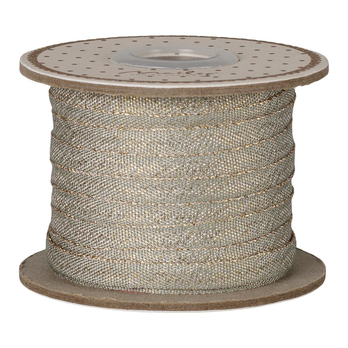 Maileg Gavebånd bredde 6 mm x L25 m - Mint/Guld