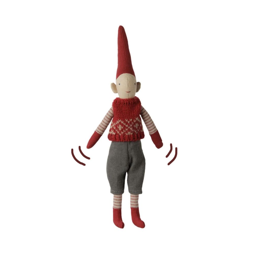  Maileg Kravlenisse 2026 Size 1 - Dreng Rød strikket vest (14-6415-00) 