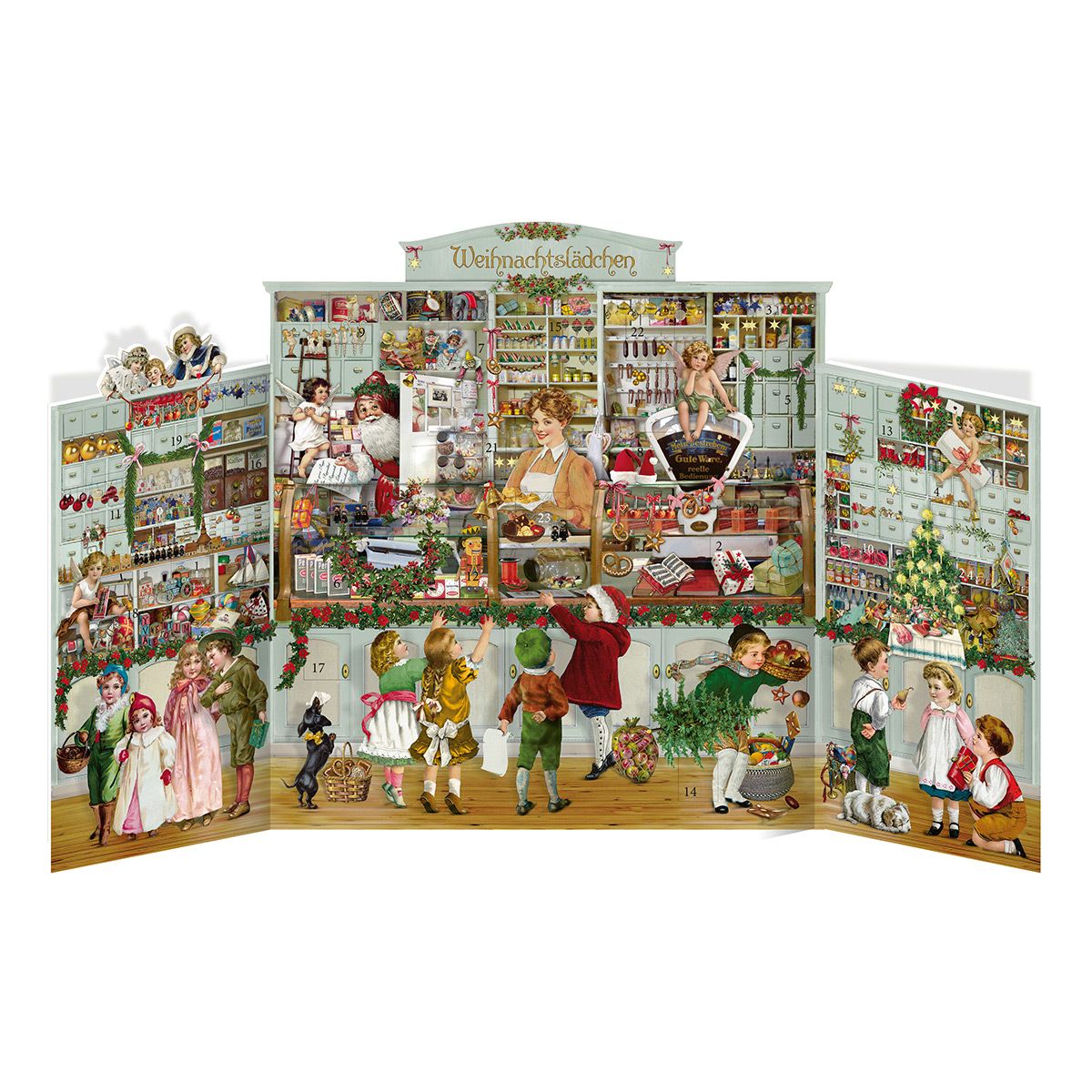 Fold ud Lågekalender Den Lille Julebutik