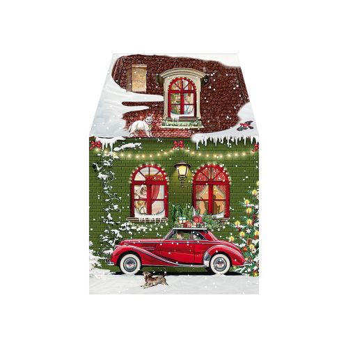 Mini Julekalender Julekort Huse 6 ass 1 stk