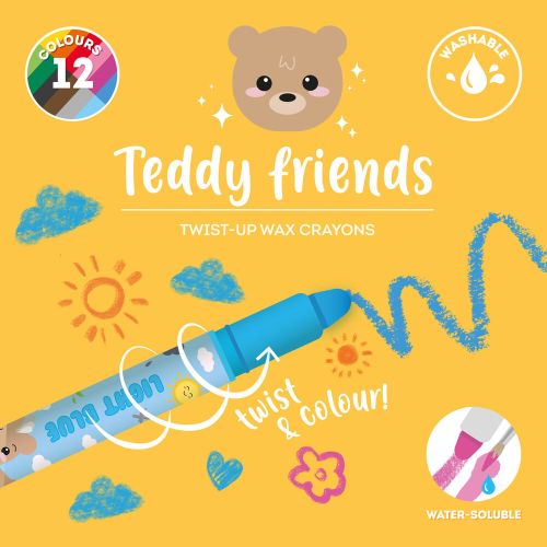 LEGAMI Voksfarver 12 stk. Teddy Friends