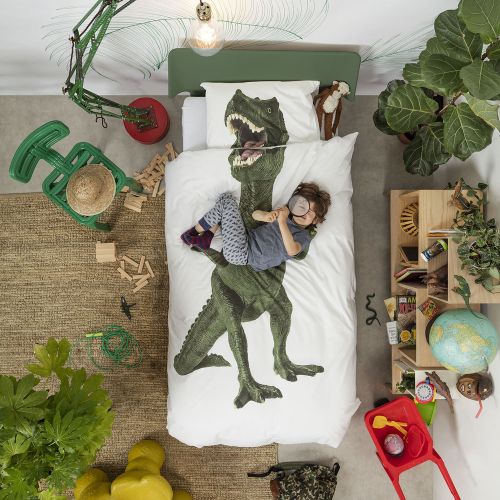voksen sengetøj med dinosaur snurk